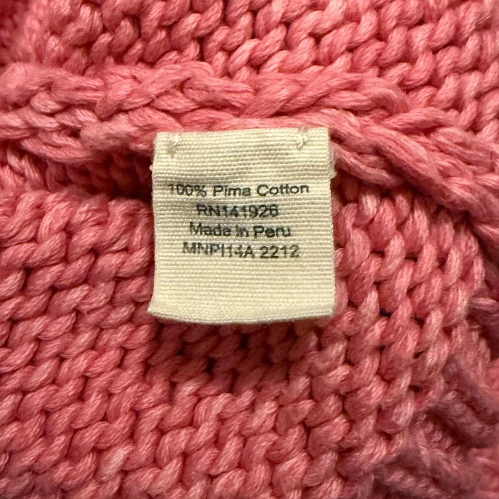 Misha & Puff womens size 1 pink v neck wedge cardigan sweater 100% pima cotton - Picture 4 of 6